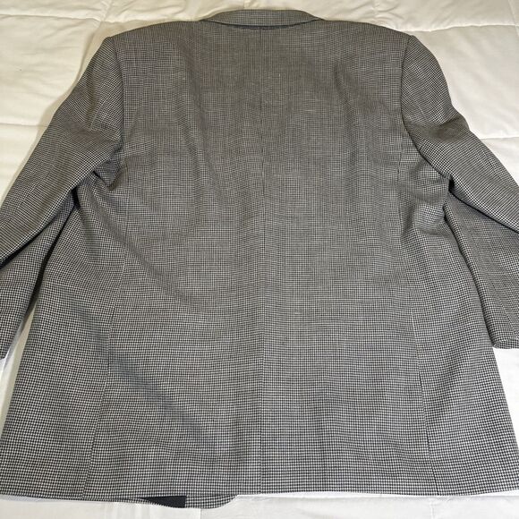 Coppley Ermenegildo Zegna Black Houndstooth Blazer SportCoat 46R Wool Silk Linen - Picture 10 of 14